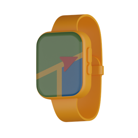 Smartwatch With Map  3D Icon