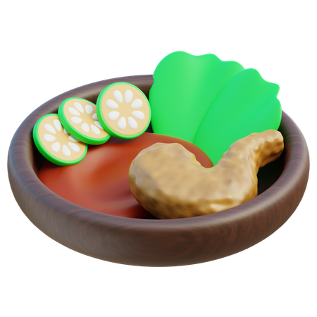 Smashed chicken  3D Icon