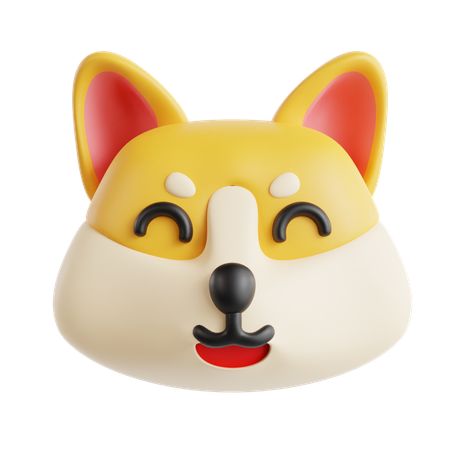 Smile Dog Emoji  3D Icon