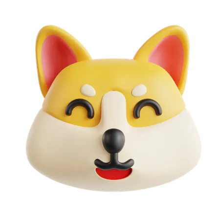 Smile Dog Emoji  3D Icon