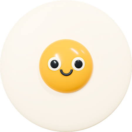 Smile Fried Egg  3D Icon