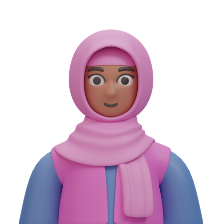 Smile hijab's woman  3D Icon