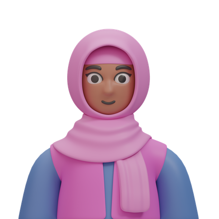 Smile hijab's woman  3D Icon