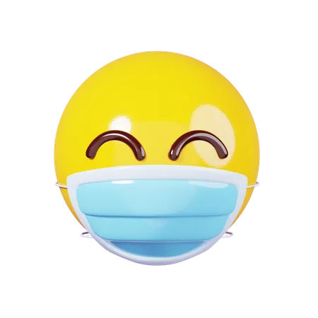 Smile In Mask Emoji  3D Emoji