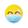 3d smile in mask emoji