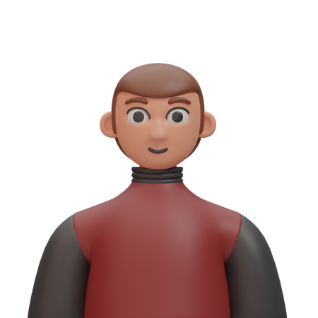 Smile short hair man  3D Icon