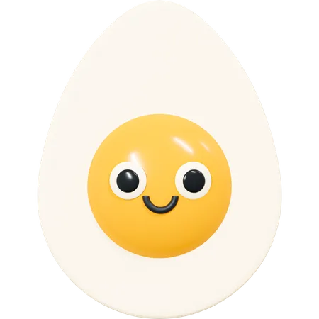 Smile Slice of Boiled Egg  3D Icon