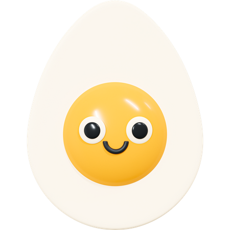Smile Slice of Boiled Egg  3D Icon