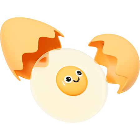 Smile Spiegelei mit Eierschale  3D Icon