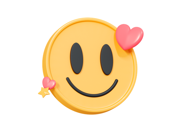 Smile With Hearts  3D Icon