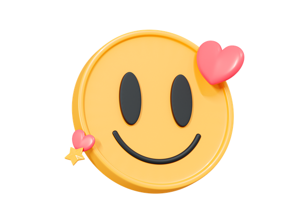 Smile With Hearts 3D Icon