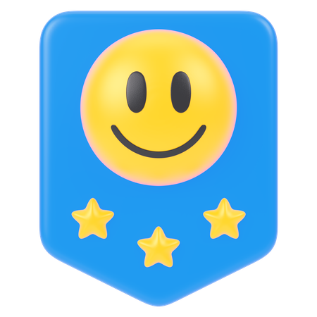 Smiley Badge  3D Icon