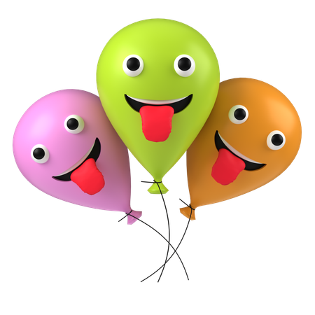 Smiley Balloons  3D Icon