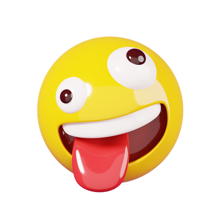 Smiley Crazy Face Emoji  3D Emoji