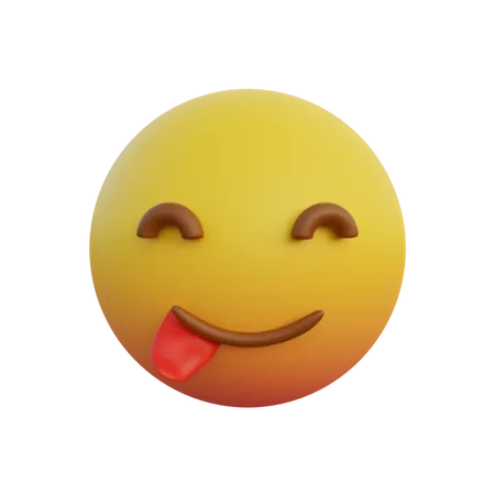 Emoticon de carinha sorridente saindo da língua  3D Emoji