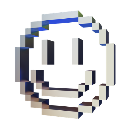 Smiley Pixel  3D Icon