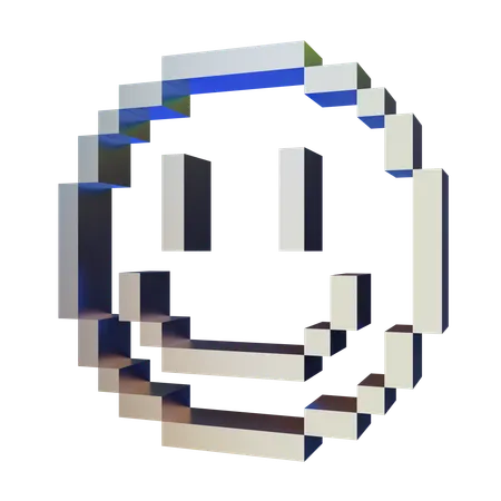 Smiley Pixel  3D Icon