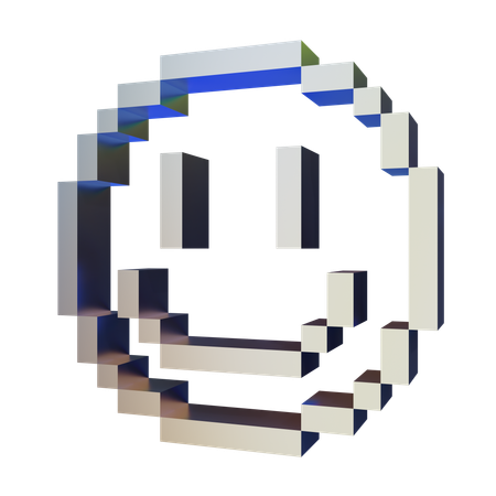 Smiley Pixel  3D Icon