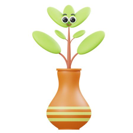 Smiley Plant 3D Illustration