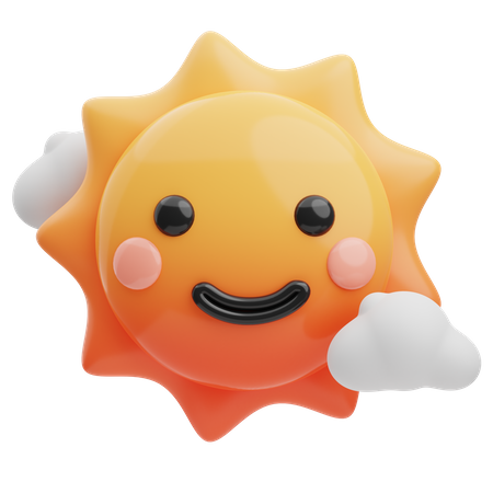 Smiley Sun 3D Illustration