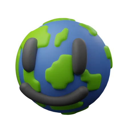 Terra sorridente  3D Icon