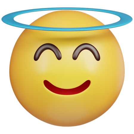 Smiling Angel Emoji  3D Icon