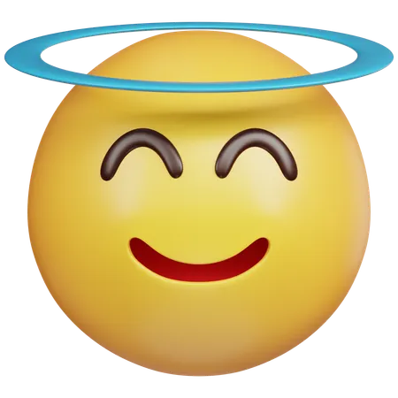 Smiling Angel Emoji  3D Icon