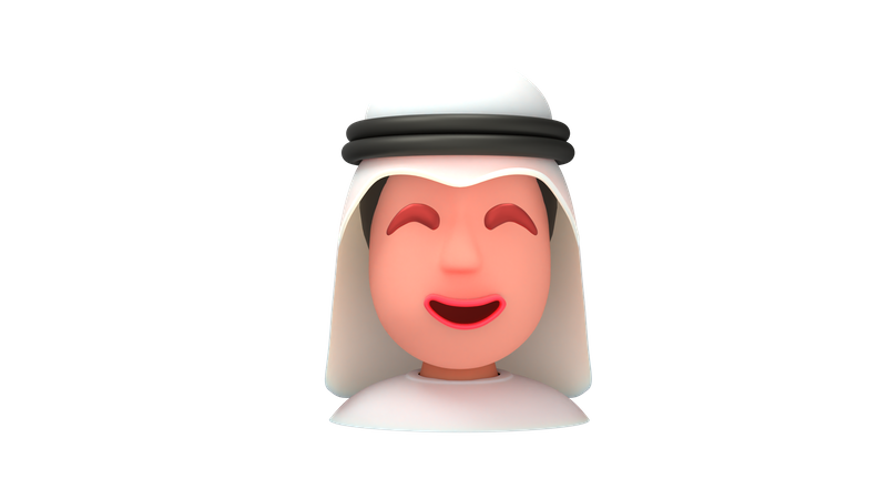 Smiling Arab Man 3D Illustration