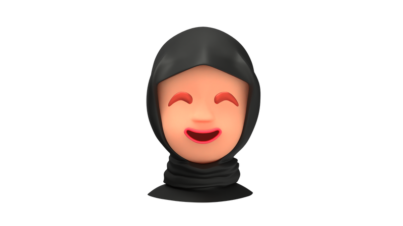 Smiling Arab Woman emoji 3D Illustration
