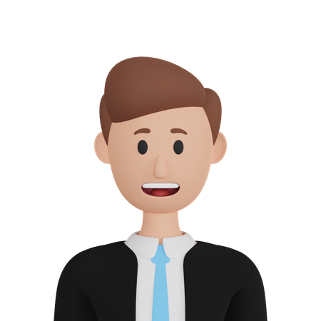 Smiling Businessman  3D Icon