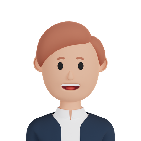 Smiling Businessman  3D Icon