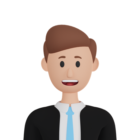 Smiling Businessman 3D Illustration