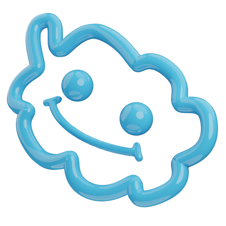 Smiling cloud  3D Icon