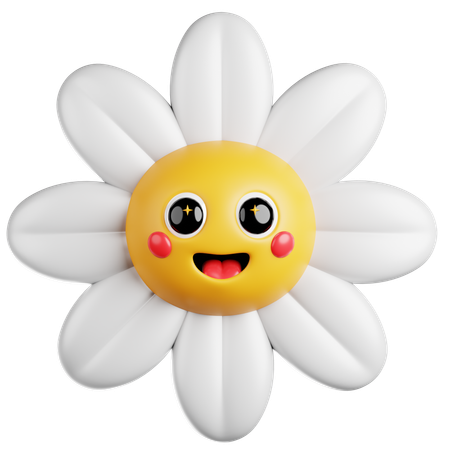 Smiling Daisy  3D Icon
