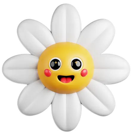 Smiling Daisy  3D Icon