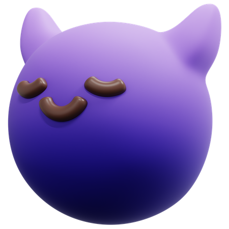 笑顔の悪魔の顔の絵文字  3D Icon