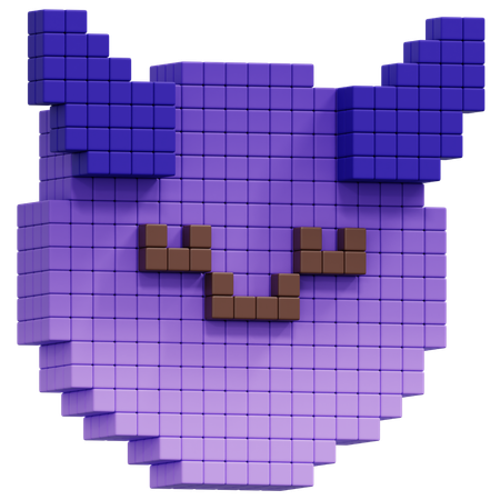 Smiling Devil Face Emoji  3D Icon