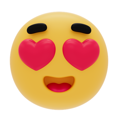 Smiling Emoji With Heart Eyes 3D Icon