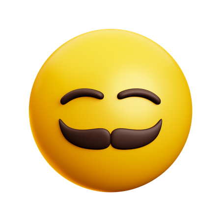 Smiling Eye Man With Moustache  3D Icon