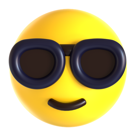 Smiling face sunglasses  3D Icon