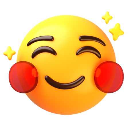 Smiling face with flushed cheeks  3D Icon