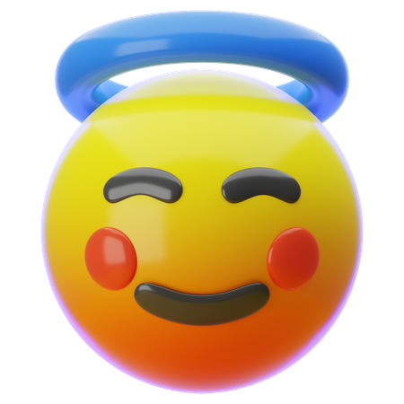 SMILING FACE WITH HALO EMOJI  3D Icon