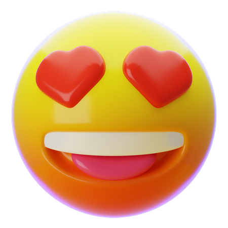 SMILING FACE WITH HEART EYES EMOJI  3D Icon