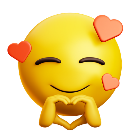 Smiling Face With Heart Hand  3D Icon