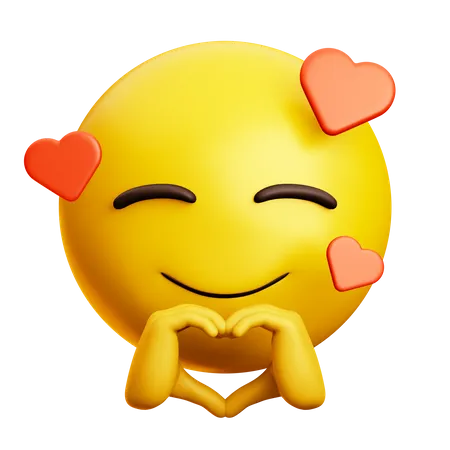 Smiling Face With Heart Hand  3D Icon