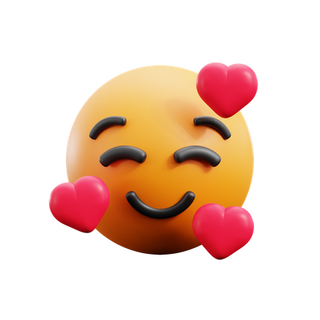 Smiling Face With Hearts  3D Icon