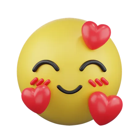 Smiling Face with Hearts  3D Icon