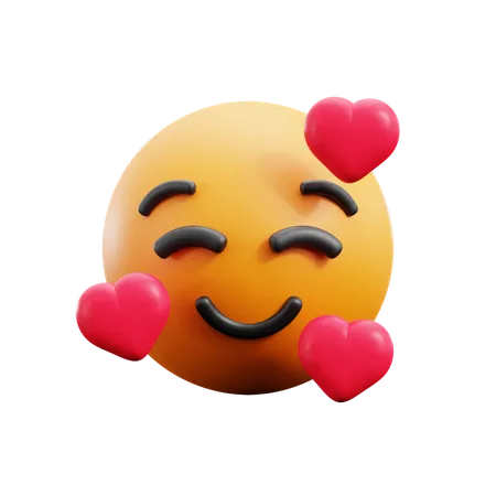 Smiling Face With Hearts  3D Icon