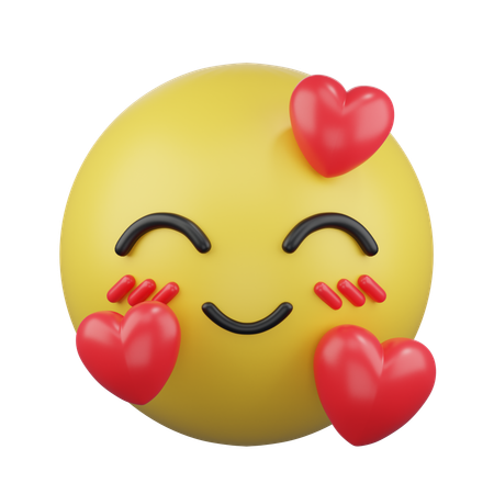Smiling Face with Hearts  3D Icon
