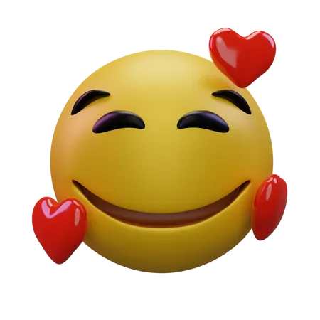 Smiling Face With Hearts  3D Icon